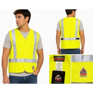 Bulwark FR Flame Resistant Hi-Vis Safety Vest Reflective ANSI Medium NWT